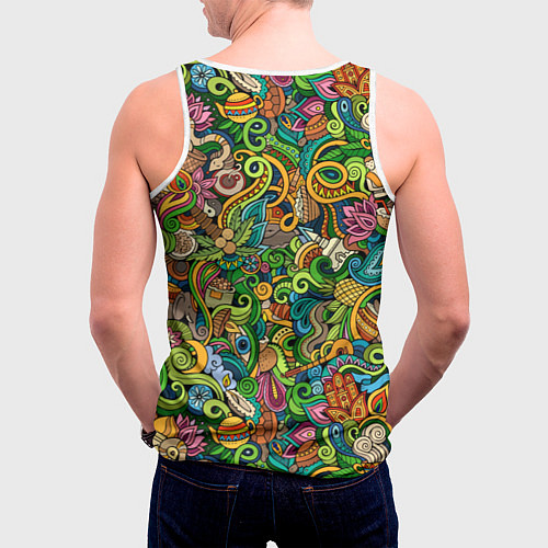 Мужская майка без рукавов Тибетский коллаж / 3D-Белый – фото 4