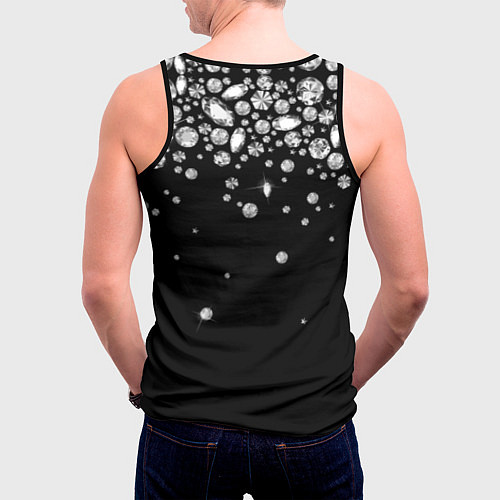 Мужская майка без рукавов Бриллиантовый дождь / 3D-Черный – фото 4