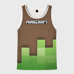 Майка-безрукавка мужская Minecraft - Логотип, цвет: 3D-белый