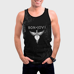 Майка-безрукавка мужская Bon Jovi, цвет: 3D-черный — фото 2