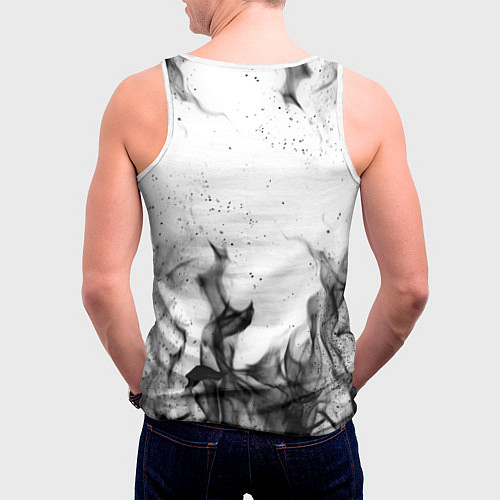 Мужская майка без рукавов ЧЁРНЫЙ КЛЕВЕР / 3D-Белый – фото 4