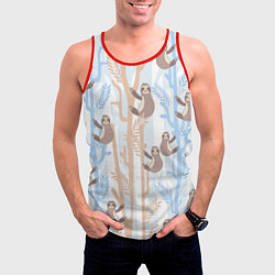 Майка-безрукавка мужская Ленивец стайл, цвет: 3D-красный — фото 2