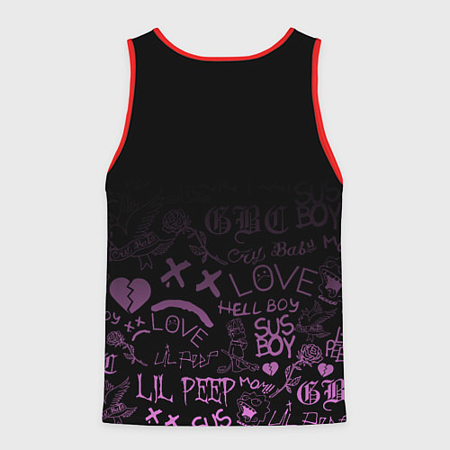 Мужская майка без рукавов LIL PEEP / 3D-Красный – фото 2