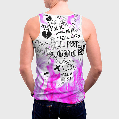 Мужская майка без рукавов LIL PEEP / 3D-Белый – фото 4