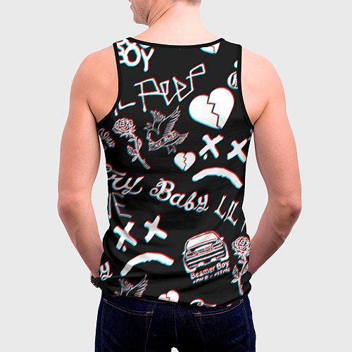 Мужская майка без рукавов LIL PEEP GLITCH / 3D-Черный – фото 4