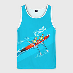 Майка-безрукавка мужская Rowers, цвет: 3D-белый