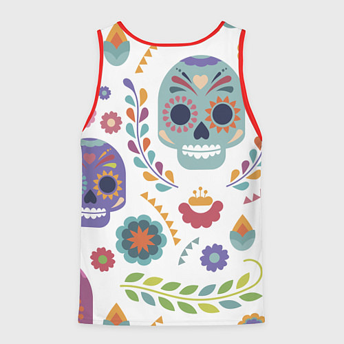 Мужская майка без рукавов Мексиканские мотивы / 3D-Красный – фото 2