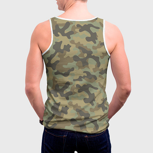 Мужская майка без рукавов Дачные Войска - камуфляж / 3D-Белый – фото 4
