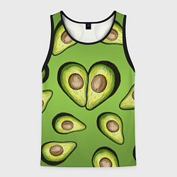 Майка-безрукавка мужская Люблю авокадо, цвет: 3D-черный