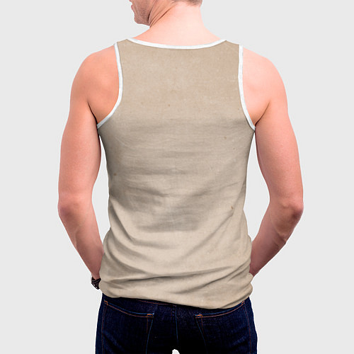 Мужская майка без рукавов Военный / 3D-Белый – фото 4