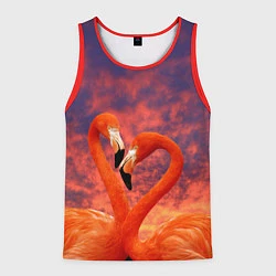 Майка-безрукавка мужская Flamingo Love, цвет: 3D-красный