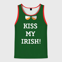 Майка-безрукавка мужская Kiss my Irish, цвет: 3D-красный