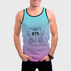 Майка-безрукавка мужская BTS, цвет: 3D-черный — фото 2