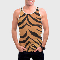 Майка-безрукавка мужская Тигриный камуфляж, цвет: 3D-белый — фото 2
