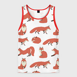 Майка-безрукавка мужская Лисий хвост, цвет: 3D-красный
