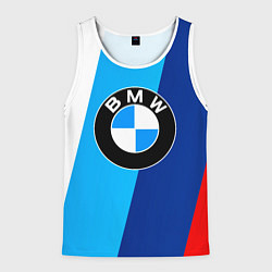 Майка-безрукавка мужская BMW, цвет: 3D-белый