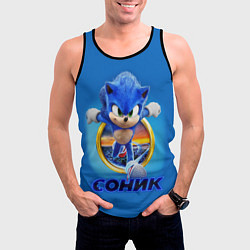 Майка-безрукавка мужская SONIC, цвет: 3D-черный — фото 2