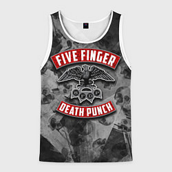 Майка-безрукавка мужская Five Finger Death Punch, цвет: 3D-белый