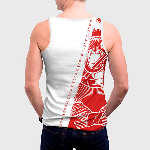 Мужская майка без рукавов СССР / 3D-Белый – фото 4