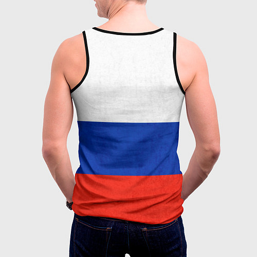 Мужская майка без рукавов Russia / 3D-Черный – фото 4