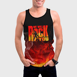 Майка-безрукавка мужская Queen - We Will Rock You, цвет: 3D-черный — фото 2