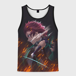 Майка-безрукавка мужская KIMETSU NO YAIBA, цвет: 3D-черный