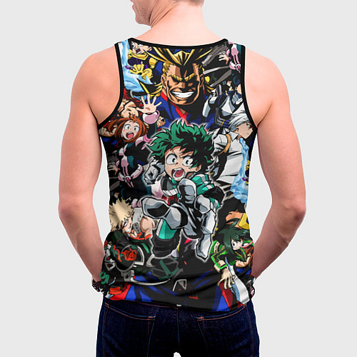 Мужская майка без рукавов Моя геройская академия / 3D-Черный – фото 4
