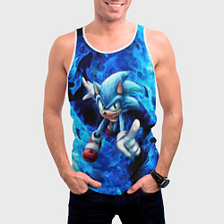 Майка-безрукавка мужская Blue Sonic, цвет: 3D-белый — фото 2
