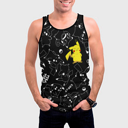 Майка-безрукавка мужская ПИКАЧУ, цвет: 3D-черный — фото 2