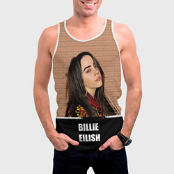 Майка-безрукавка мужская Billie Eilish, цвет: 3D-белый — фото 2