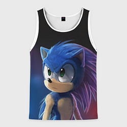 Майка-безрукавка мужская SONIC, цвет: 3D-белый