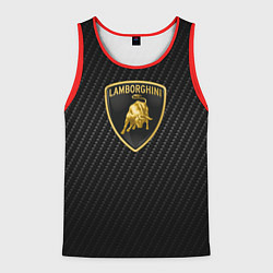 Майка-безрукавка мужская Lamborghini logo n carbone, цвет: 3D-красный