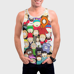 Майка-безрукавка мужская South Park персонажи, цвет: 3D-белый — фото 2