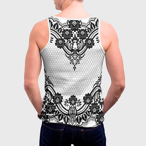 Мужская майка без рукавов Кружева / 3D-Белый – фото 4