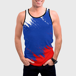 Майка-безрукавка мужская РОССИЯ ТРИКОЛОР, цвет: 3D-черный — фото 2