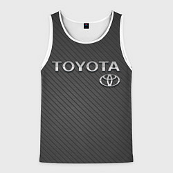 Майка-безрукавка мужская Toyota Carbon, цвет: 3D-белый