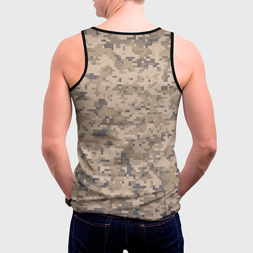 Мужская майка без рукавов КАМУФЛЯЖ / 3D-Черный – фото 4