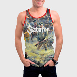 Майка-безрукавка мужская Sabaton, цвет: 3D-красный — фото 2