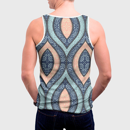 Мужская майка без рукавов Восточный орнамент / 3D-Белый – фото 4