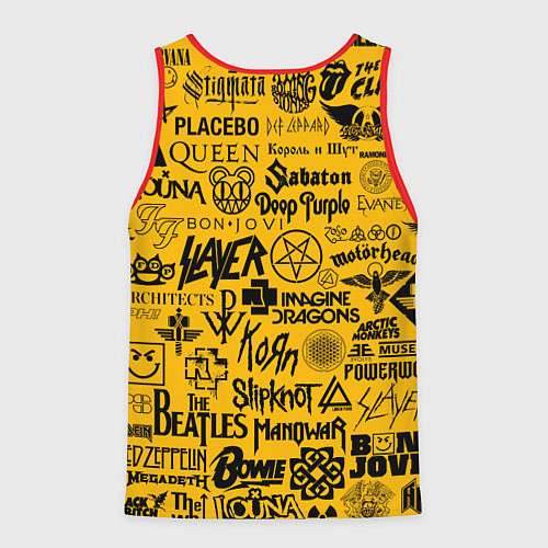 Мужская майка без рукавов ЛОГОТИПЫ РОК ГРУПП / 3D-Красный – фото 2