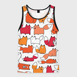 Майка-безрукавка мужская Милые лисы, цвет: 3D-черный