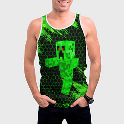 Майка-безрукавка мужская MINECRAFT CREEPER, цвет: 3D-белый — фото 2