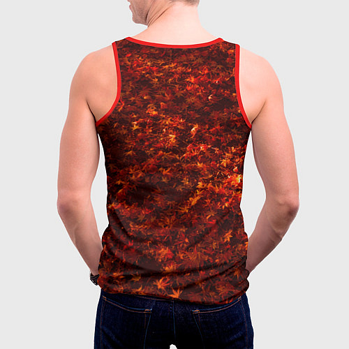 Мужская майка без рукавов Лиственной покров / 3D-Красный – фото 4