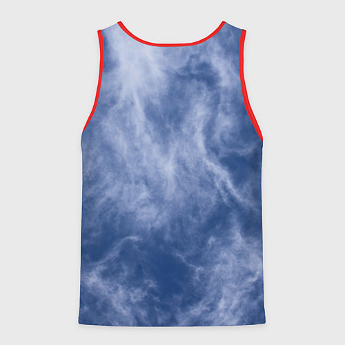 Мужская майка без рукавов Облака в небе / 3D-Красный – фото 2