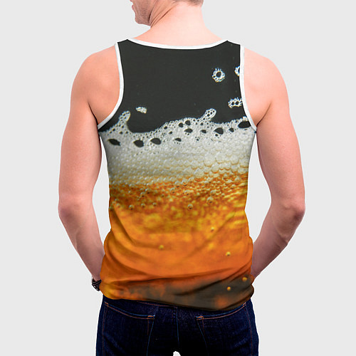 Мужская майка без рукавов ТЕМНОЕ ПИВО / 3D-Белый – фото 4