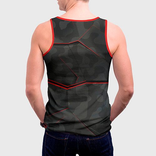 Мужская майка без рукавов Текстура / 3D-Красный – фото 4