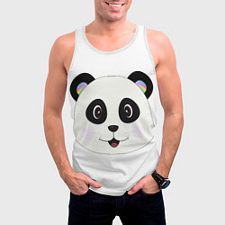 Майка-безрукавка мужская Panda, цвет: 3D-белый — фото 2
