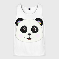 Майка-безрукавка мужская Panda, цвет: 3D-белый