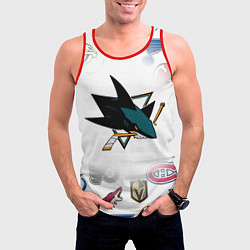 Майка-безрукавка мужская San Jose Sharks NHL teams pattern, цвет: 3D-красный — фото 2