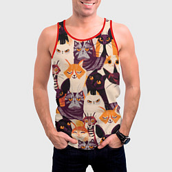 Майка-безрукавка мужская КОТИКИ, цвет: 3D-красный — фото 2